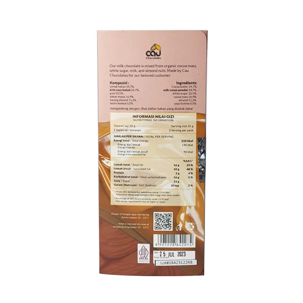 Milk Chocolate Almond – 70 gr - Image 3