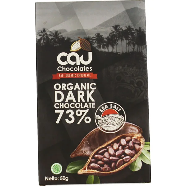 Organic Dark Chocolate 73% with Sea Salt- 50 gr