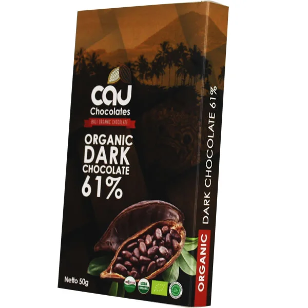 Organic Dark Chocolate 61% - 50 gr - Image 2